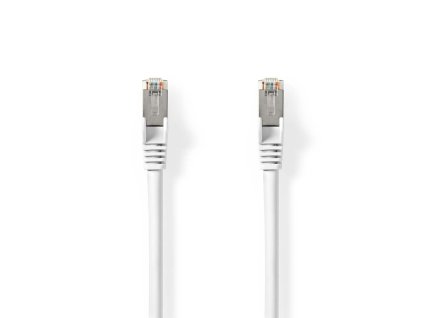 Síťový kabel Cat 8.1 | S / FTP | RJ45 Zástrčka | RJ45 Zástrčka | 0.50 m | Kulatý | LSZH | Bílá | Label