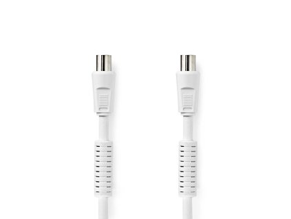 Koaxiální Kabel | IEC (Koax) Zástrčka | IEC (Koax) Zásuvka | Poniklované | 120 dB | 75 Ohm | 4x Stíněný | 10.0 m | Kulatý | PVC | Bílá | Label