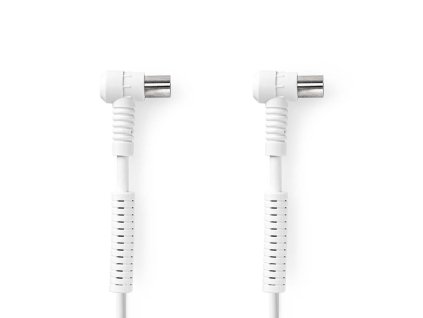 Koaxiální Kabel | IEC (Koax) Zástrčka | IEC (Koax) Zásuvka | Poniklované | 120 dB | 75 Ohm | 4x Stíněný | 5.00 m | Kulatý | PVC | Bílá | Label