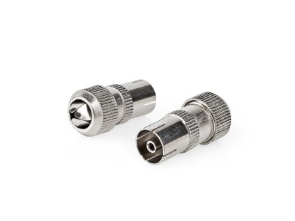 IEC (koaxiální) Konektor | Přímý | Zásuvka | Poniklované | 75 Ohm | Šroub | Průměr vstupního kabelu: 7.0 mm | Kov | Stříbrná | 2 kusů | Box