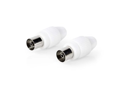 IEC (koaxiální) Konektor | Přímý | Zásuvka | Poniklované | 75 Ohm | Šroub | Průměr vstupního kabelu: 7.0 mm | Kov / PVC | Bílá | 2 kusů | Box