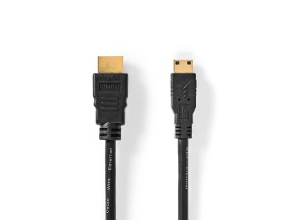 Nedis High Speed HDMI kabel s ethernetem, 4K až 10.2 GB/s, zástrčka HDMI - zástrčka HDMI mini, 3 m, černá (CVGL34500BK30)