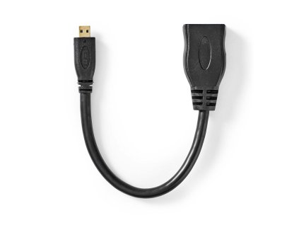 High Speed HDMI™ kabel s Ethernetem | Mikro konektor HDMI ™ | Výstup HDMI™ | 4K@30Hz | 10.2 Gbps | 0.20 m | Kulatý | PVC | Černá | Box