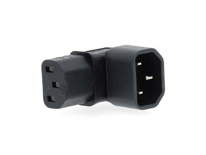 Rozšíření Plug | IEC-320-C13 | IEC-320-C14 | Úhlový 90° | Poniklované | PVC | Černá | Box | 1 kusů