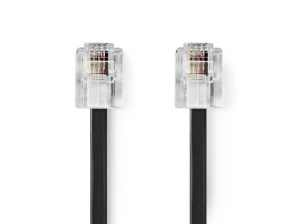 Nedis telefonní propojovací kabel zástrčka RJ11 - zástrčka RJ11, 10 m, černá (TCGL90200BK100)