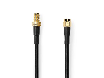 Anténní kabel | SMA zástrčka | SMA zásuvka | Pozlacené | 50 Ohm | Dvojité Stínění | 5.00 m | Kulatý | PVC | Černá | Label