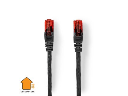 Síťový kabel CAT6 | RJ45 Zástrčka | RJ45 Zástrčka | U/UTP | 75.0 m | Venkovní | Kulatý | PE | Černá | Label