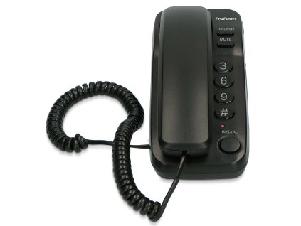 Kompaktní šňůrový telefon Černá