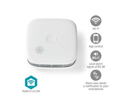 SmartLife Detektor Kouře | Wi-Fi | Napájení z baterie | Životnost snímače: 10 Rok | EN 14604 | Max. životnost baterie: 24 Měsíce | 85 dB | Bílá | 1 kusů