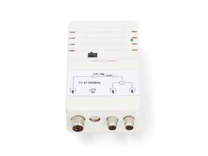 Nedis SAMP42222WT domovní zesilovač TV signálu 47 - 694 MHz, 25 dB, 2 výstupy