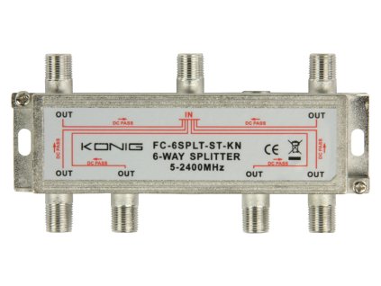 König FC-6SPLT-ST-KN pasivní anténní rozbočovač 5-2400 MHz 17 dB - 6x výstup