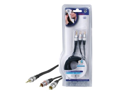 HQ propojovací audio kabel zástrčka jack 3.5mm - zástrčka 2x cinch, 1.5 m, HQSS3458/1.5