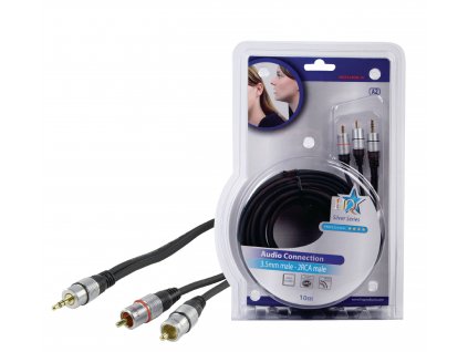 HQ propojovací audio kabel zástrčka jack 3.5mm - zástrčka 2x cinch, 10 m, HQSS3458/10