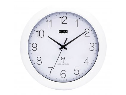 Rádiem řízené nástěnné hodiny 30 cm bílé, Balance 506407