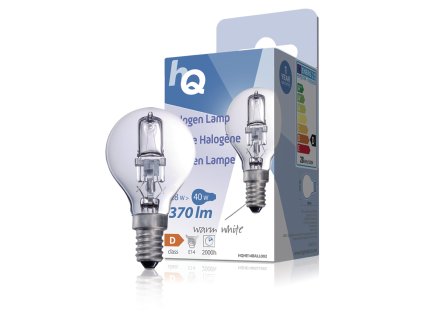 HQ halogenová žárovka E14 globe 230V 28W 370lm 2800K, HQHE14BALL002