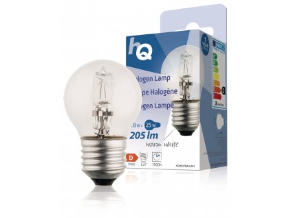 HQ halogenová žárovka E27 mini globe 230V 18W 205lm 2800K, HQHE27BALL001