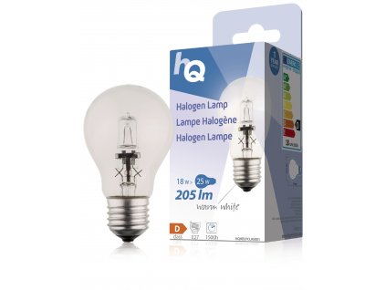 HQ halogenová žárovka E27 A55 230V 18W 205lm 2800K, HQHE27CLAS001