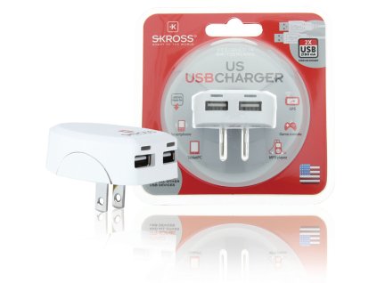 Cestovní USB napájecí adaptér 2.1 A pro zásuvky USA nezemněný Skross SKR1302730