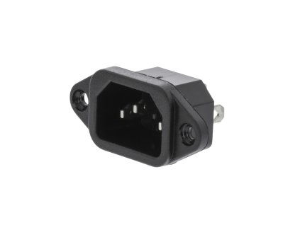 Konektor napájecí síťový 230 V IEC-320-C14 panelová zástrčka černá (VLEP11950B)