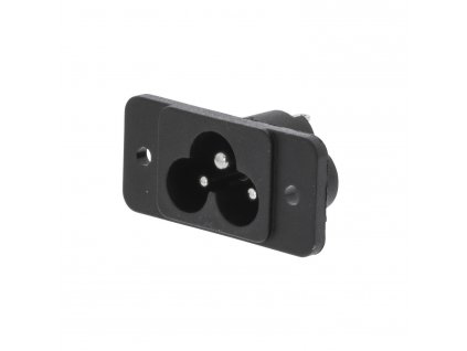 Konektor napájecí síťový 230 V IEC-320-C6 mickey mouse panelová zástrčka černá (VLEP11952B)