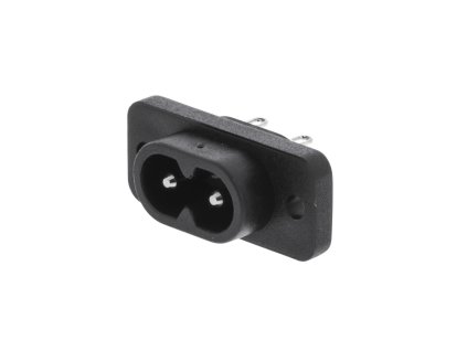 Konektor napájecí síťový 230 V IEC-320-C8 panelová zástrčka černá (VLEP11953B)