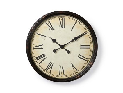 Nedis CLWA008WD50BK analogové nástěnné hodiny 50 cm Antik černé