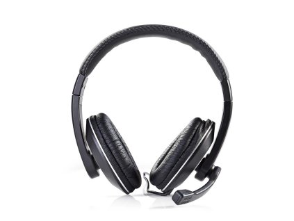 Nedis CHST200BK uzavřená sluchátka s mikrofonem, kabel 2 m, černá