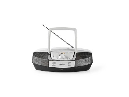 Nedis SPBB200WT přenosný přehrávač 12 W / CD / rádio / Bluetooth / USB / AUX, bílý