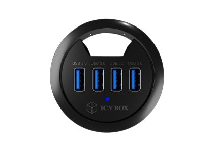 ICY BOX HUB1403 USB HUB 4 x USB 3.0 V, montáž do stolu