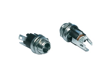 Konektor DC souosý napájecí zástrčka 2.5/5.5 mm, panelová (PC-000)