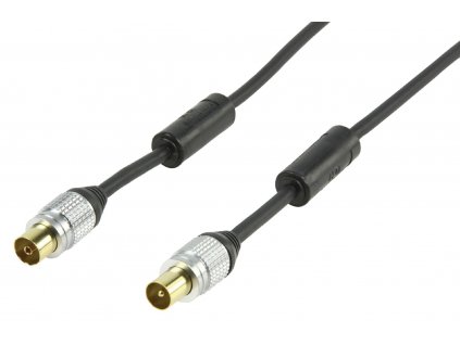 HQ anténní kabel 90 dB zástrčka Coax - zásuvka Coax, 2.5 m, černá (HQSS5015/2.5)