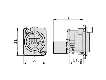 Konektor RJ45 RJ45 Stříbrná
