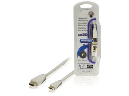 High Speed HDMI Kabel s Ethernetem HDMI Konektor - HDMI Mini Konektor 1.00 m Bílá