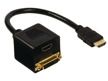 High Speed HDMI Kabel s Ethernetem HDMI Konektor - DVI-D 24+1p (F) + HDMI™ (F) 0.20 m Černá