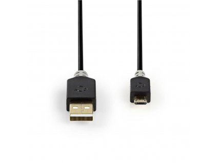 Nedis CCBW60500AT20 propojovací kabel USB 2.0 zástrčka USB A - zástrčka USB micro B, 2 m, antracit