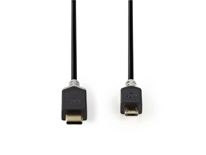 Nedis CCBW60750AT10 propojovací kabel USB 2.0 zástrčka USB C - zástrčka USB micro B, 1 m, antracit