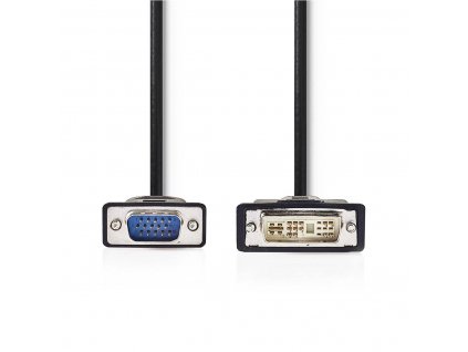 Nedis propojovací kabel zástrčka VGA - zástrčka DVI-A 12+5-Pin, 2 m, černá (CCGP32100BK20)