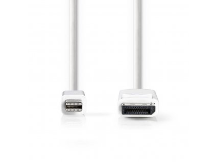 Nedis propojovací kabel zástrčka Mini DisplayPort – zástrčka DisplayPort, 2 m, bílá (CCGP37400WT20)