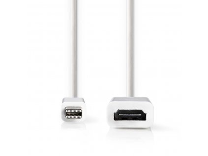 Nedis propojovací kabel zástrčka Mini DisplayPort – zásuvka HDMI, 0.2 m, bílá (CCGP37650WT02)