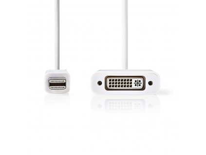 Nedis propojovací kabel zástrčka Mini DisplayPort – zásuvka DVI-D 24+1 pin, 0.2 m, bílá (CCGP37750WT02)