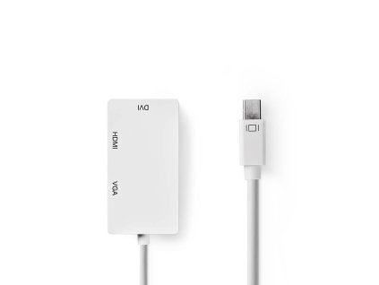 Kabel s Multi Adaptérem Mini DisplayPort | Mini DisplayPort Zástrčka - VGA Zásuvka + DVI-D 24+1-Pin Zásuvka + HDMI™ výstup | 0,2 m | Bílá barva
