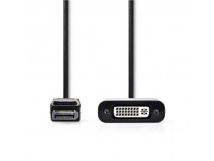 Nedis propojovací kabel zástrčka DisplayPort – zásuvka DVI-D 24+1 pin, 0.2 m, černá (CCGP37250BK02)