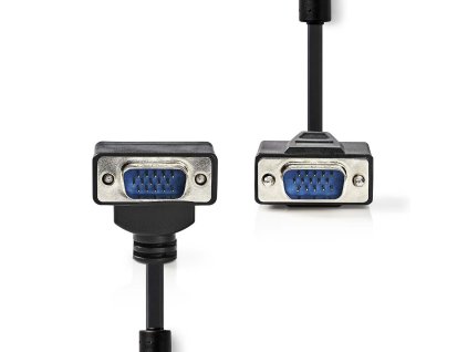 Nedis propojovací kabel VGA zástrčka - úhlová 90° VGA zástrčka, 2 m, černý (CCGP59050BK20)