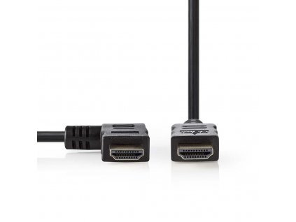 Nedis High Speed HDMI kabel zástrčka HDMI - úhlová levá zástrčka HDMI, 1.5 m, černá (CVGP34250BK15)