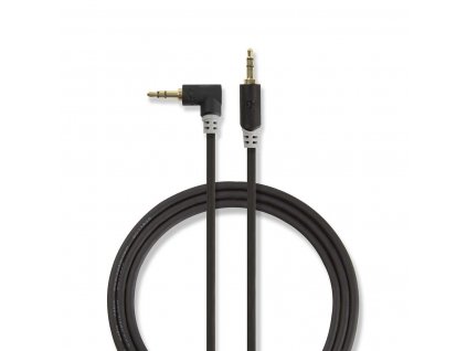 Nedis CABW22600AT10 propojovací audio kabel zástrčka jack 3.5mm - úhlová zástrčka jack 3.5mm, 0.5 m, antracit