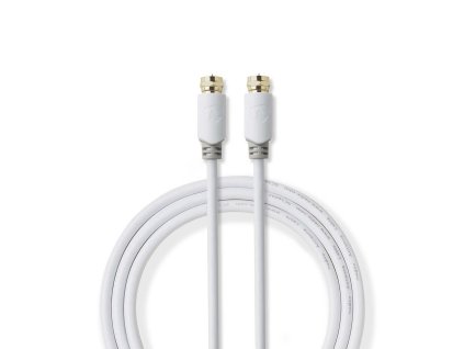 Nedis CSBW41000WT50 anténní kabel zástrčka F - zástrčka F, 5 m, bílá