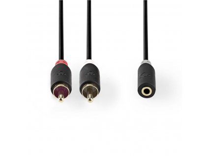 Nedis CABW22255AT02 propojovací audio kabel zásuvka jack 3.5mm - 2x cinch zástrčka 0.2 m