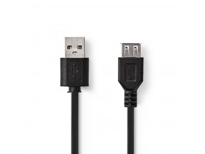 Nedis prodlužovací kabel USB 2.0 zástrčka USB A - zásuvka USB A, 0.2 m, černá (CCGP60010BK02)
