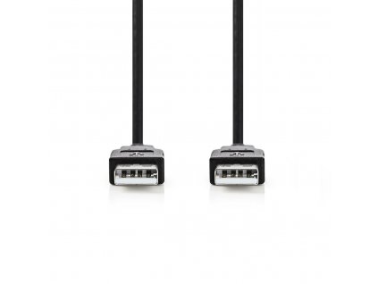 Nedis propojovací kabel USB 2.0 zástrčka USB A - zástrčka USB A, 1 m, černá (CCGP60000BK10)