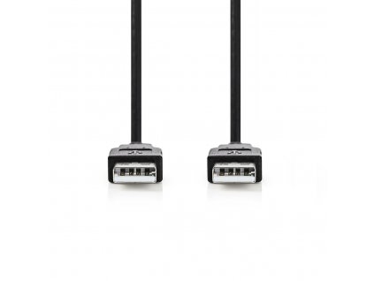 Nedis propojovací kabel USB 2.0 zástrčka USB A - zástrčka USB A, 2 m, černá (CCGP60000BK20)